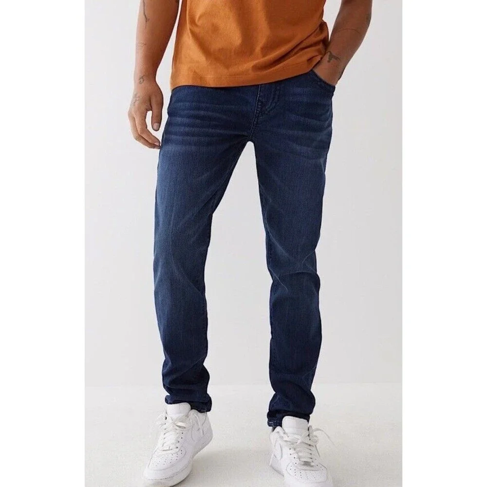 True Religion Rocco Relaxed Skinny No Flap Men’s Stretch Blue Jeans Size 31x34